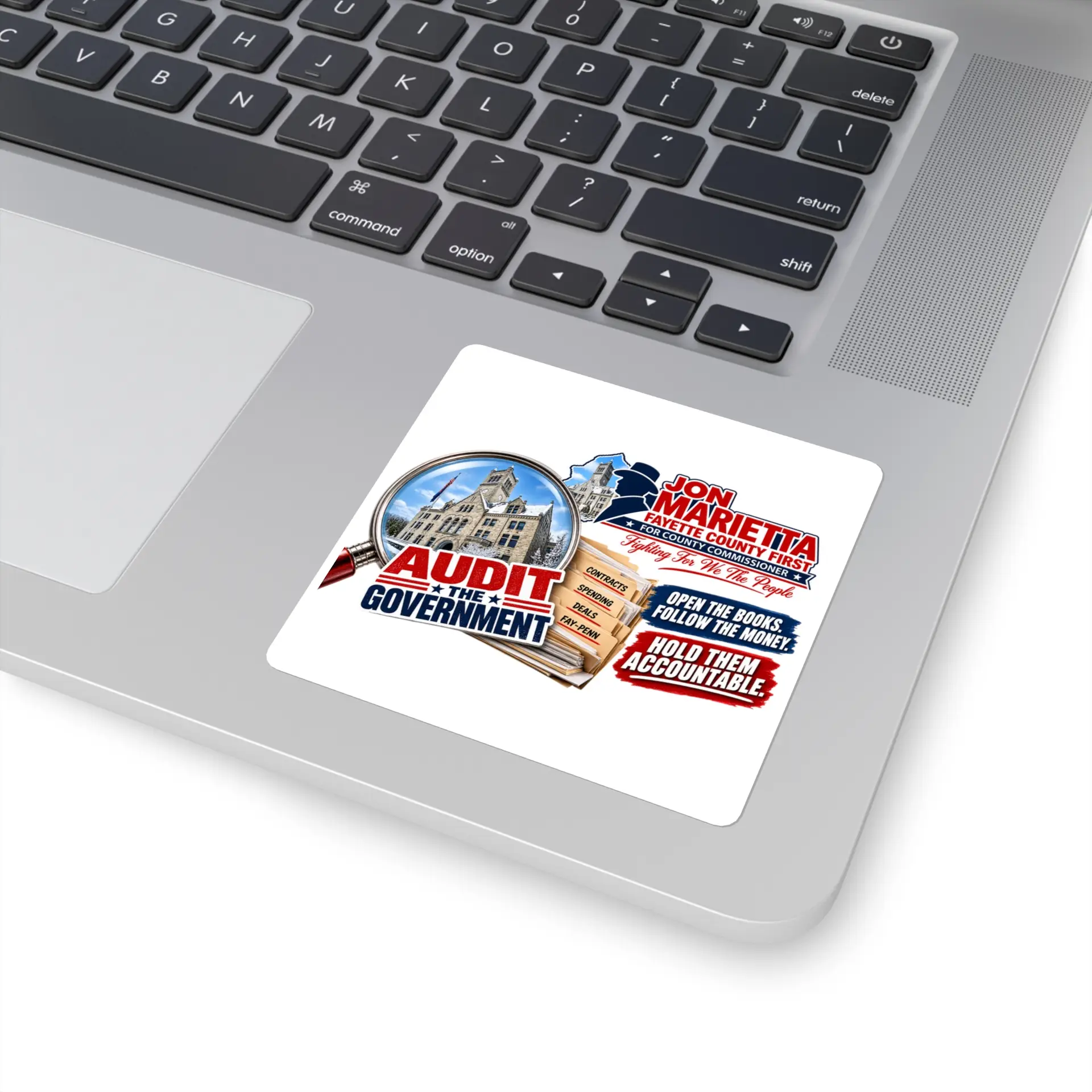 Square Sticker — "Audit the Government"