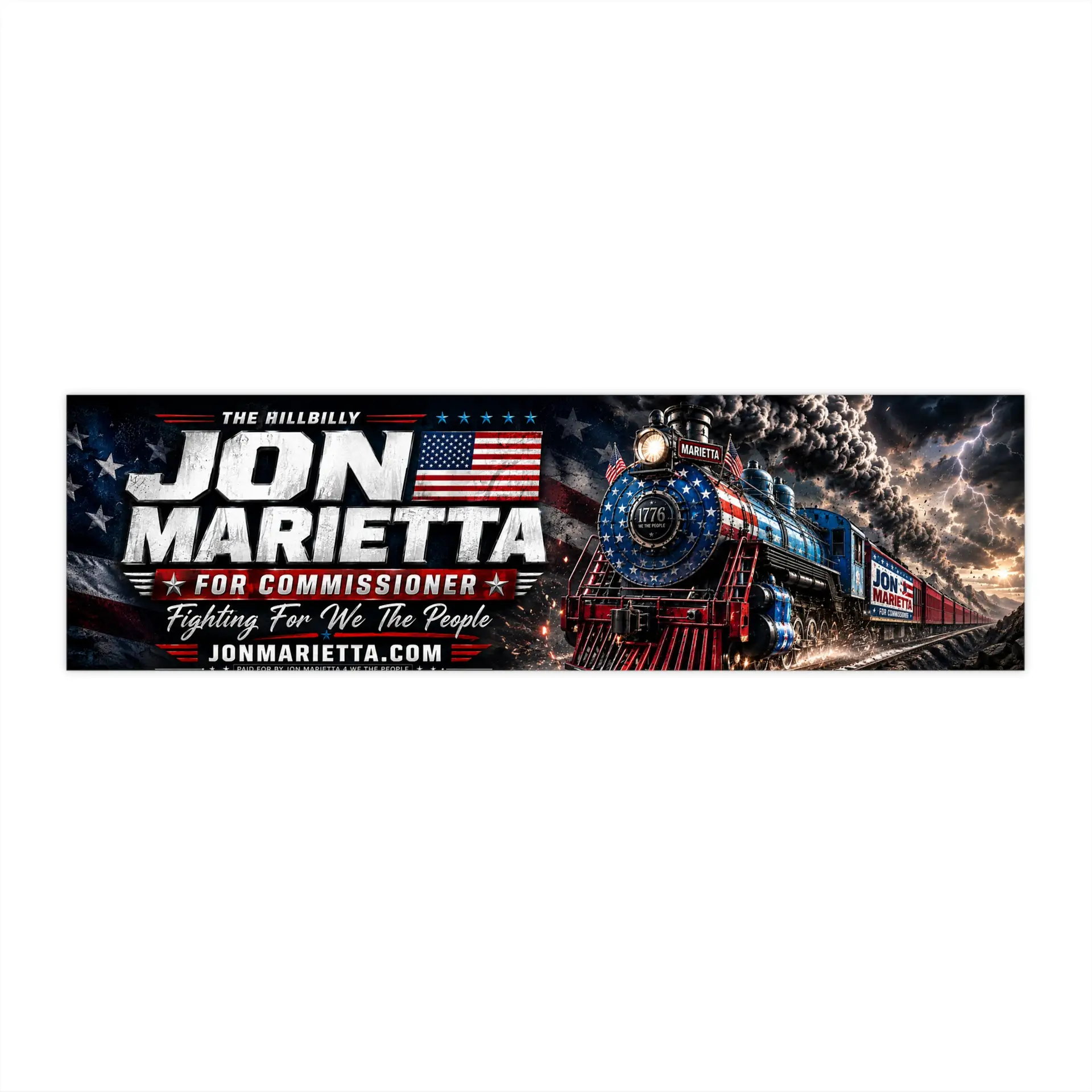 Hillbilly Jon "Fighting for We the People" Bumper Sticker - Image 3
